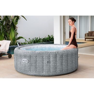 Надувной джакузи Bestway 6001N LAY-Z-SPA Bali AirJet с программным управлением, &Oslash; 196 x 71 см, 6 человек, ротанг (светло-серый)| , Bestway