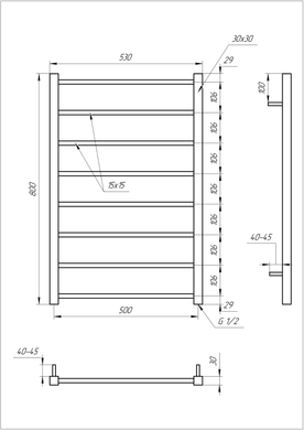 Сушка для рушників Genesis-Aqua Flat 120x53 см