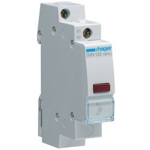 Индикатор Hager SVN122 LED 230 В, красный, 1 модуль