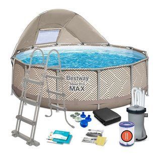 Бассейн каркасный BESTWAY 396х107 см с фильтром, стремянкой и тентом (561FY)