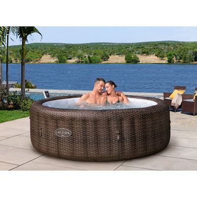 Надувной джакузи Bestway 6001P LAY-Z-SPA Bali AirJet с приложением управления, на 7 человек, &Oslash; 216 x 71 см, ротанг (шоколадно-коричневый) | , Bestway