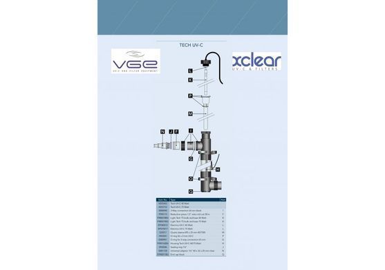УФ стерилизатор - Комплект лампы UV-C XClear Budget Tech 40 Watt