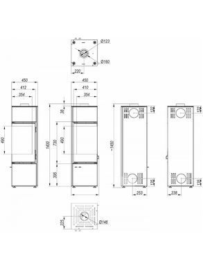 Сталева піч Defro Home QUADROOM LONG Чорний