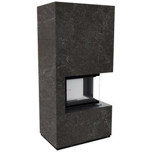 Камин Kratki FLOKI BOX правый 8 kW &Oslash; 160 в корпусе с керамогранита NATURALI NERO GRECO
