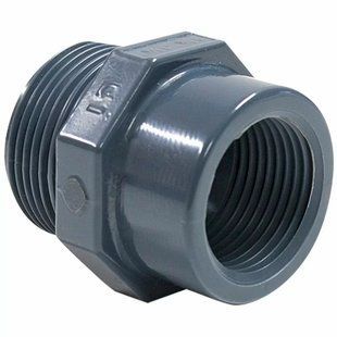 Переходник ПВХ Hidroten 1002470, резьбовое соединение НР-ВР, 1/2"-1/4"