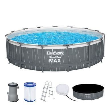 Бассейн каркасный BESTWAY 457х107 см с фильтром, стремянкой и тентом (561GD)