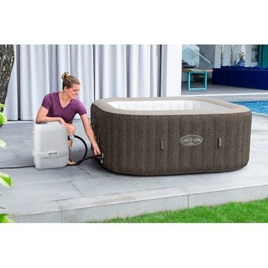 Надувний джакузі Bestway 6001R LAY-Z-SPA&reg; Cabo HydroJet&trade; з програмним керуванням, на 6 осіб, 180 x 180 x 71 см, перехресне плетіння (дуб сірий)| , Bestway