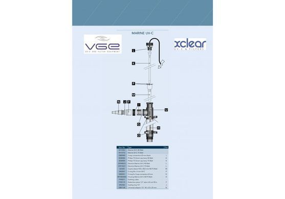 УФ стерилизатор - Комплект лампы UV-C XClear Marine 40W для морской и соленой воды
