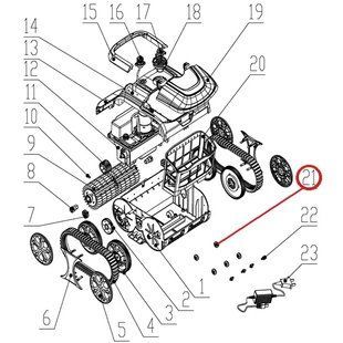 Заднее тормозное колесо к пылесосу Wybotics WY200, (Bottom obstacle wheel №21)
