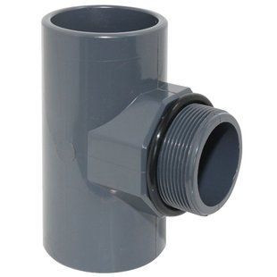 Тройник ПВХ Hidroten 1002425, 90&deg;, с уплотнительным кольцом, d63-2"