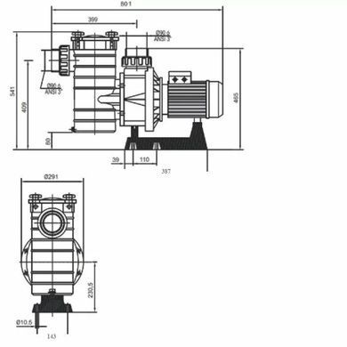 Насос Hayward HCP38453E1 KAP450 T1.B IE3 (380 В, 66 м&sup3;/год, 4.5 HP)
