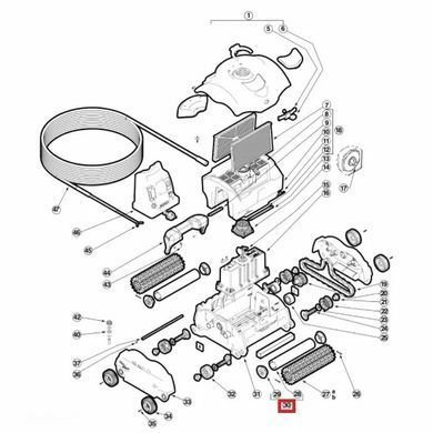 Валик для коліс для робота-пилососа Hayward SharkVAC / XL (RCX97410)