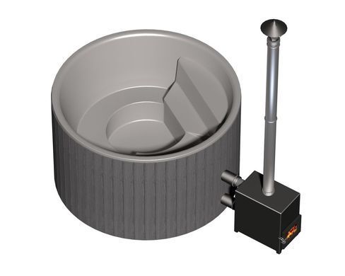Спа на дровах Finspa "Оазис", термовагонка, купіль сіра, 15 кВт